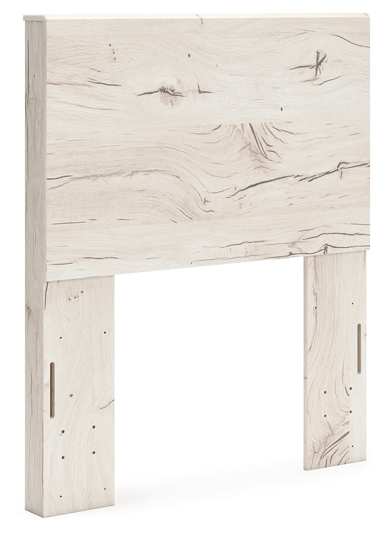 Lawroy Twin Panel Headboard with Mirrored Dresser and 2 Nightstands in Light Natural from Ashley - Lara Furniture