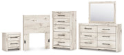 Lawroy Twin Panel Headboard with Mirrored Dresser, Chest and Nightstand in Light Natural from Ashley - Lara Furniture