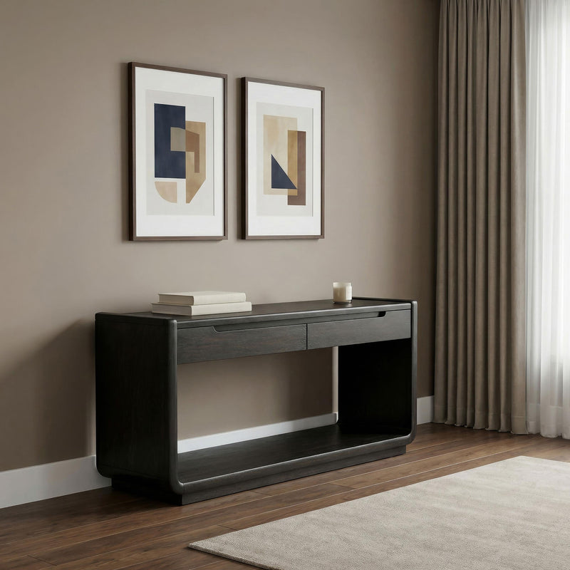 Leandro 2-drawer Entryway Sofa Console Table Burnished Black - 704639
