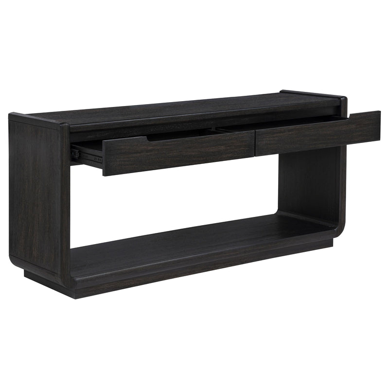 Leandro 2-drawer Entryway Sofa Console Table Burnished Black - 704639