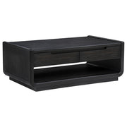 Leandro 3-piece Wood Coffee and End Table Set Burnished Black - 704638-S3