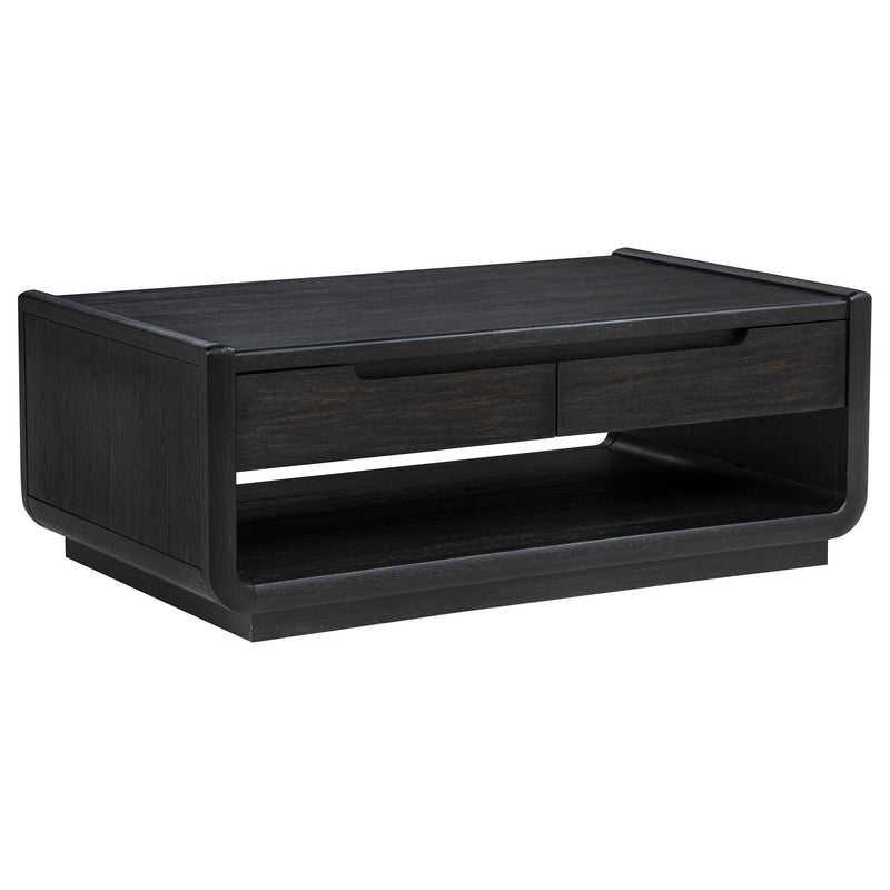 Leandro 3-piece Wood Coffee and End Table Set Burnished Black - 704638-S3