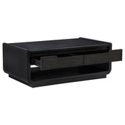 Leandro 3-piece Wood Coffee and End Table Set Burnished Black - 704638-S3
