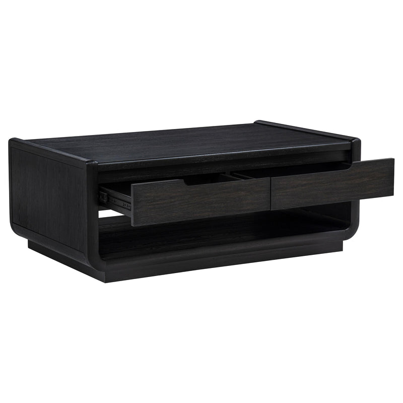 Leandro 3-piece Wood Coffee and End Table Set Burnished Black - 704638-S3