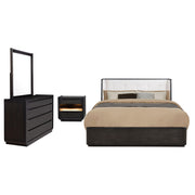 Leandro 4-piece California King Bedroom Set Burnished Black - 222491KW-S4