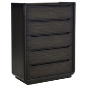 Leandro 5-drawer Bedroom Chest of Drawers Burnished Black - 222495