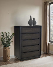 Leandro 5-drawer Bedroom Chest of Drawers Burnished Black - 222495