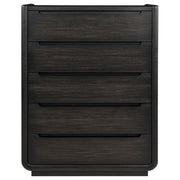 Leandro 5-drawer Bedroom Chest of Drawers Burnished Black - 222495