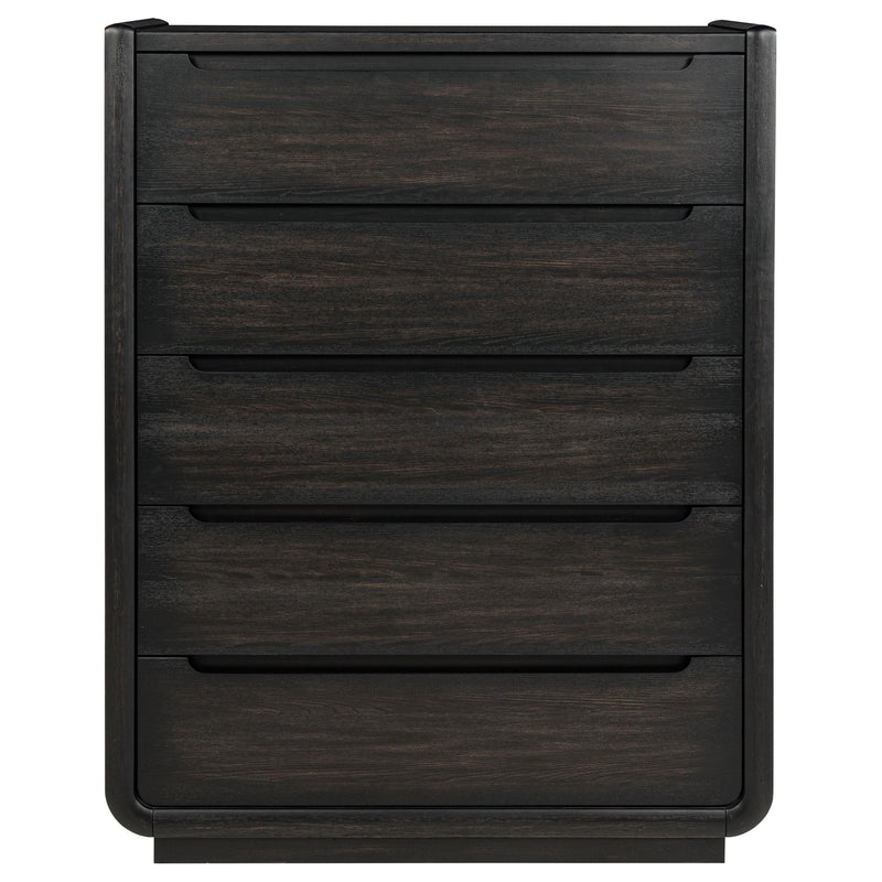 Leandro 5-drawer Bedroom Chest of Drawers Burnished Black - 222495