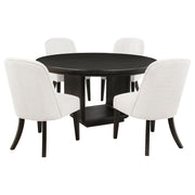 Leandro 5-piece Round Dining Table Set Burnished Black - 115390-S5