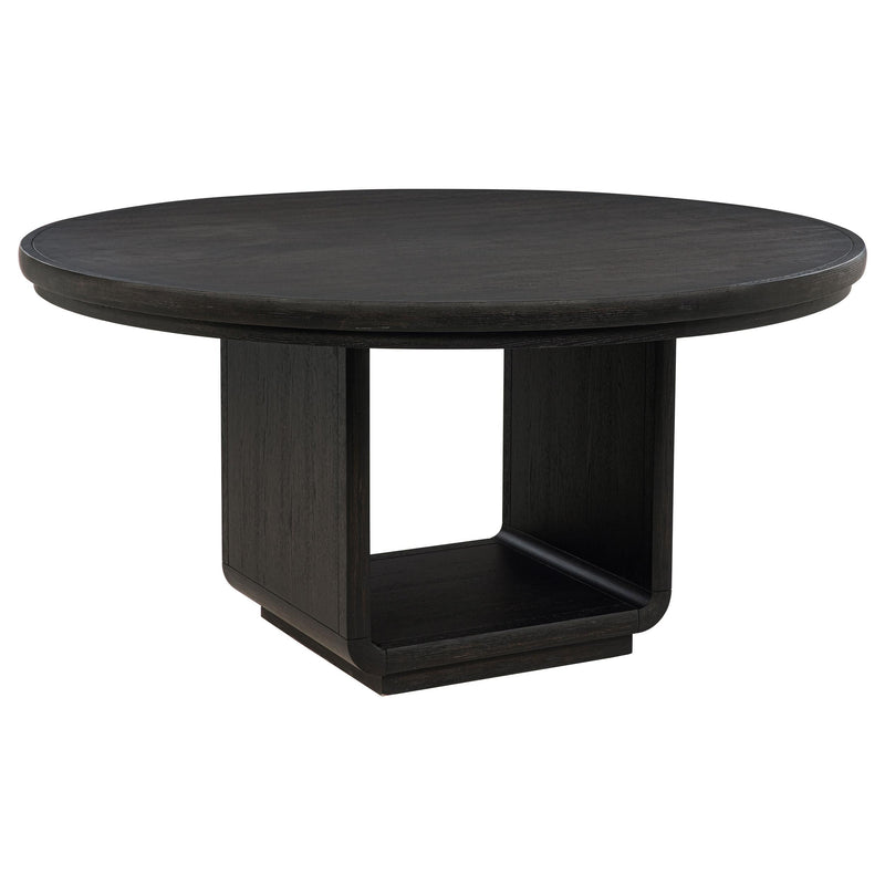 Leandro 5-piece Round Dining Table Set Burnished Black - 115390-S5