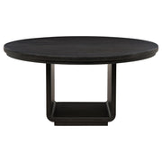 Leandro 5-piece Round Dining Table Set Burnished Black - 115390-S5