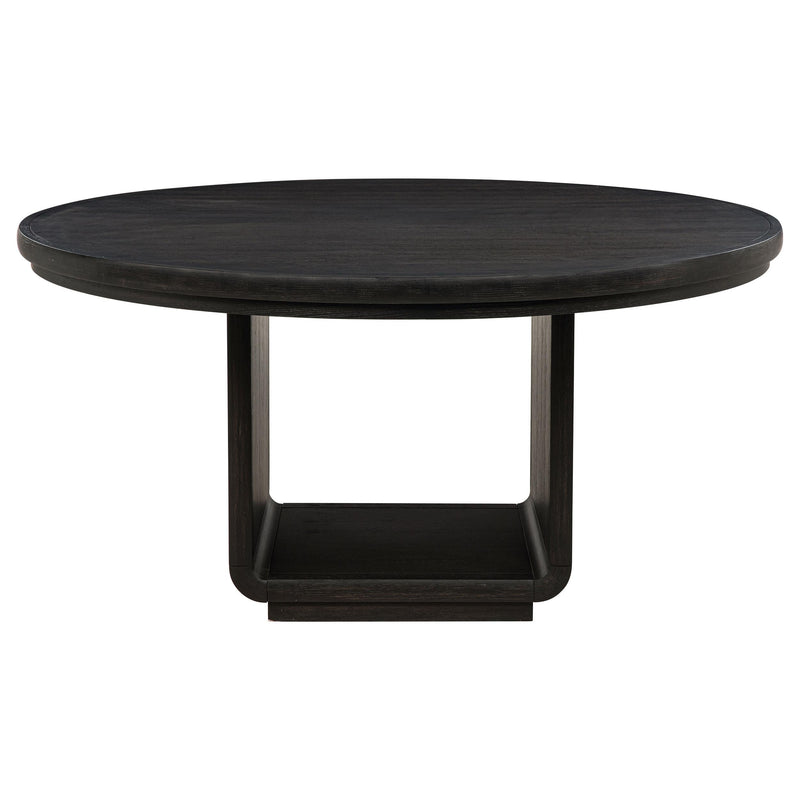 Leandro 5-piece Round Dining Table Set Burnished Black - 115390-S5