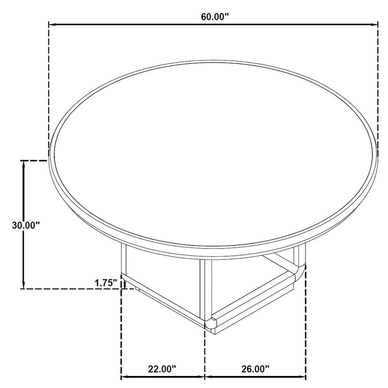 Leandro 5-piece Round Dining Table Set Burnished Black - 115390-S5A