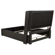 Leandro 55-inch Queen Wingback Bed Burnished Black - 222491Q
