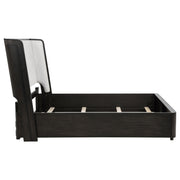 Leandro 55-inch Queen Wingback Bed Burnished Black - 222491Q