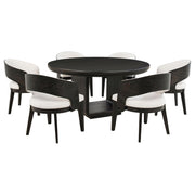 Leandro 7-piece Round Dining Table Set Burnished Black - 115390-S7A