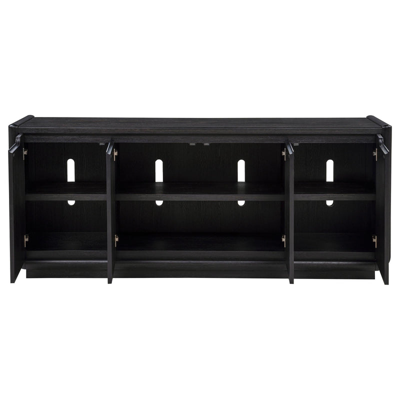 Leandro 72-inch 4-door TV Stand Media Console Burnished Black - 704633