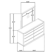 Leandro 8-drawer Bedroom Dresser with Mirror Burnished Black - 222493M