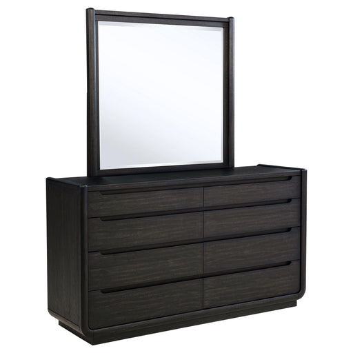 Leandro 8-drawer Bedroom Dresser with Mirror Burnished Black - 222493M
