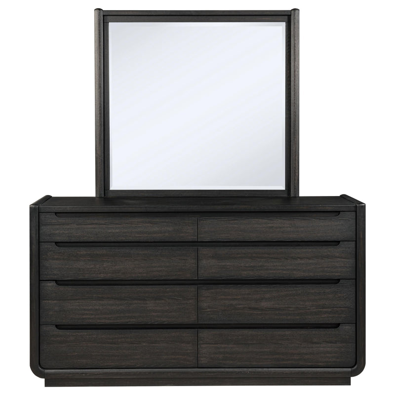 Leandro 8-drawer Bedroom Dresser with Mirror Burnished Black - 222493M