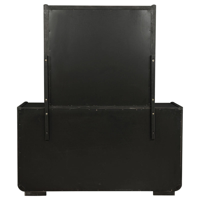 Leandro 8-drawer Bedroom Dresser with Mirror Burnished Black - 222493M