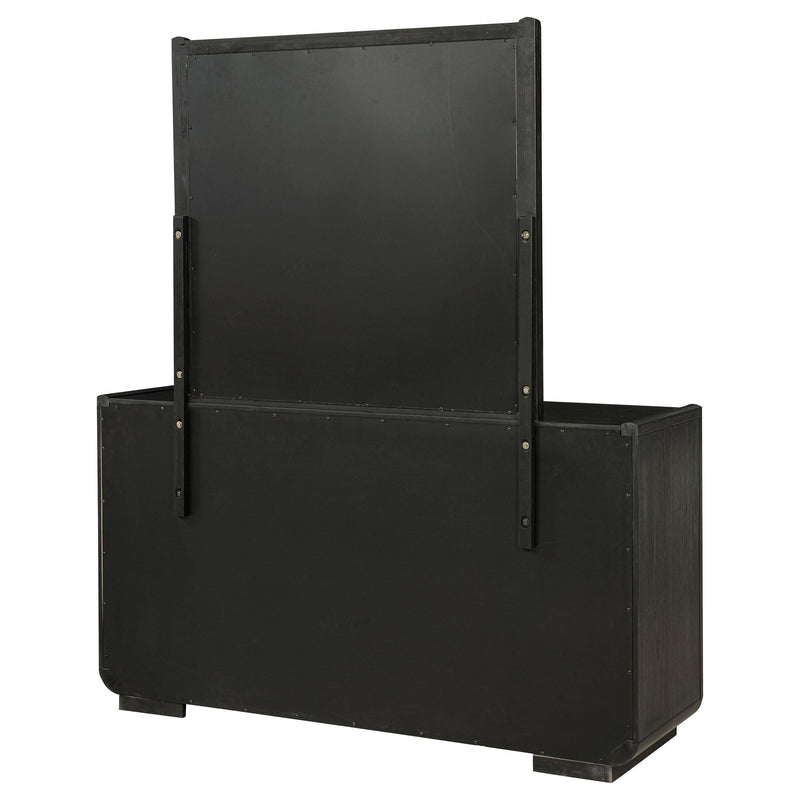 Leandro 8-drawer Bedroom Dresser with Mirror Burnished Black - 222493M