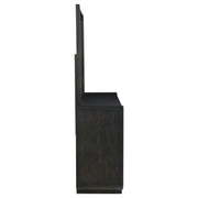 Leandro 8-drawer Bedroom Dresser with Mirror Burnished Black - 222493M