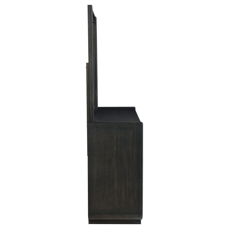 Leandro 8-drawer Bedroom Dresser with Mirror Burnished Black - 222493M