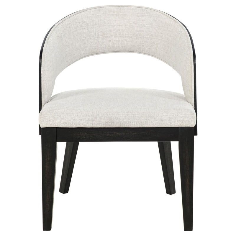 Leandro Upholstered Dining Arm Chair Cream (Set of 2) - 115393