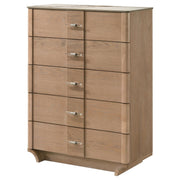 Leanne 5-drawer Sinter Stone Top Chest of Drawers Light Oak - 223135