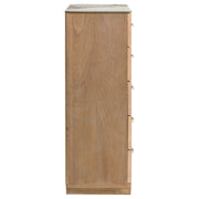 Leanne 5-drawer Sinter Stone Top Chest of Drawers Light Oak - 223135