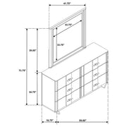 Leanne 6-drawer Sinter Stone Top Dresser and Mirror Light Oak - 223133M