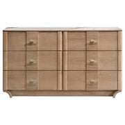 Leanne 6-drawer Sinter Stone Top Dresser Cabinet Light Oak - 223133