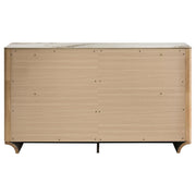 Leanne 6-drawer Sinter Stone Top Dresser Cabinet Light Oak - 223133