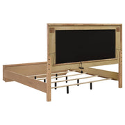 Leanne Eastern King LED Panel Bed Off White and Light Oak - 223131KE