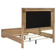 Leanne Queen LED Panel Bed Off White and Light Oak - 223131Q