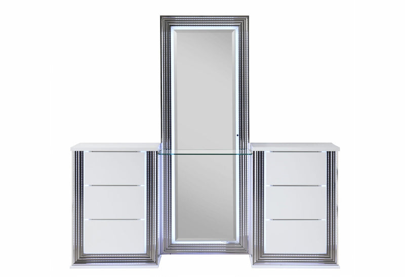 Ylime Smooth White Vanity With Led - YLIME-SMOOTH WHITE-VANITY W/ LED