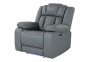 U7068 Grey 10 Power Reclining Sofa/Power Console Reclining Loveseat/Power Recliner W/Led - U7068-GREY 10-PRS/PCRLS/PR W/LED