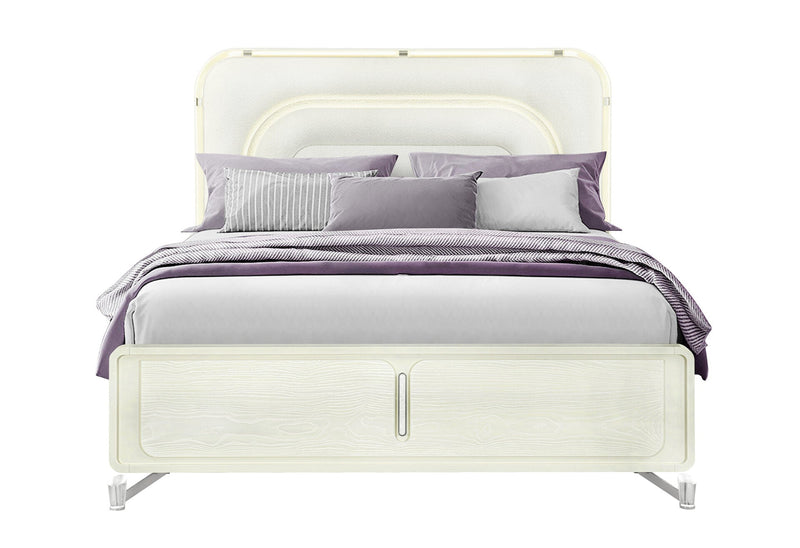 Lyra Beige King Bed With Led - LYRA-BEIGE-KB W/ LED