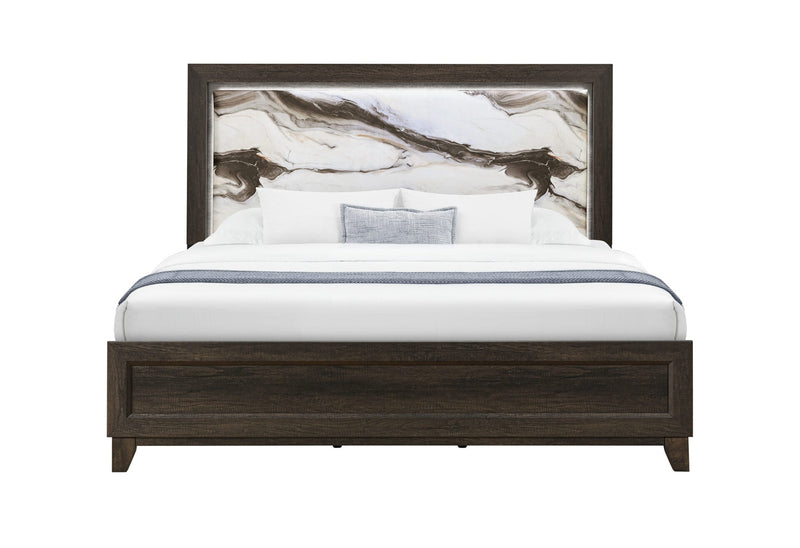 Harmony Brown Full Bed With Led - HARMONY-BROWN-FB W/LED