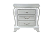 Aria Silver Nightstand With Led - ARIA-SILVER-NS W/LED