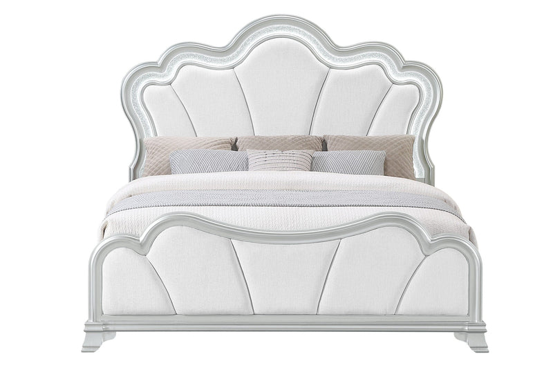 Aria Silver King Bed With Led - ARIA-SILVER-KB W/LED