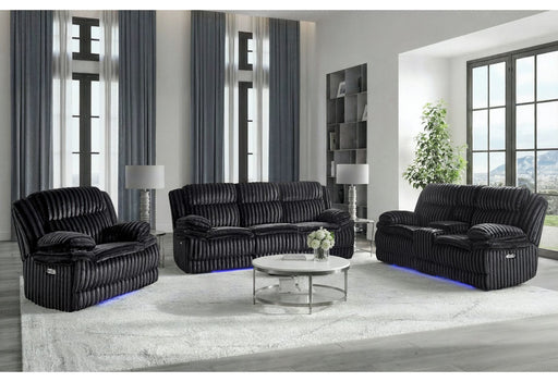 U8686 Black Pwr Rec Sofa W/ Led/Pwr Con Rec Ls W/Led/Pwr Rec W/Led - U8686-BLACK P1-PRS/PCRLS/PR W/LED