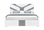 Optimus Wht Queen Bed With Led - OPTIMUS-WHT/GRY-QB W/LED