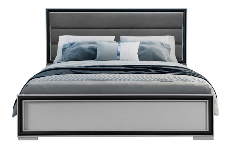 Amelia Grey Black Full Bed Group W/Led - AMELIA-GREY/BLACK-FBG W/LED