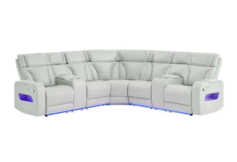 U8611 Blanche Silver Sectional With Led - U8611-BLANCHE SIL-SECTIONAL W/LED