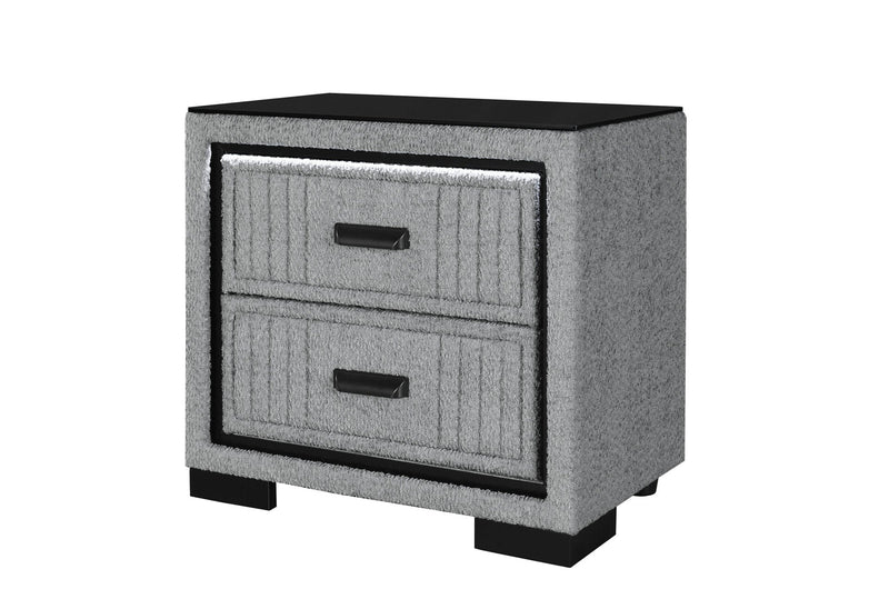 Isabella Grey Nightstand With Led - ISABELLA-GREY-NS W/ LED