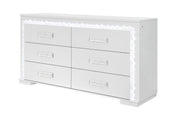 Naomi Silver Marble Dresser With Led - NAOMI-SILVER MARBLE-DR W/ LED
