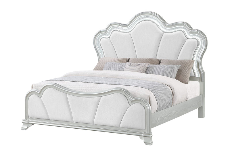 Aria Silver King Bed With Led - ARIA-SILVER-KB W/LED